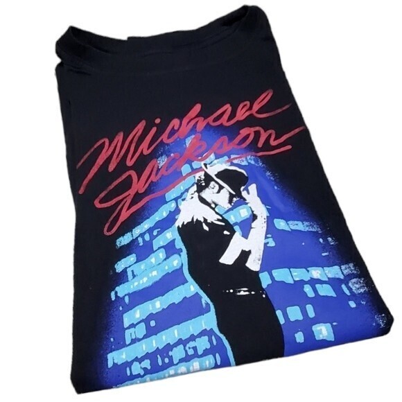 Mighty Fine Michael Jackson Pose Graphic Shirt Black L - Picture 3 of 6